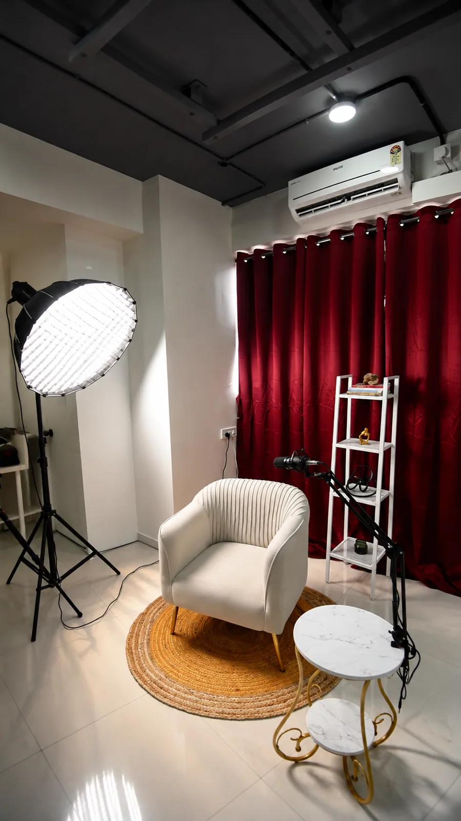 Actual tabletop product shoot arrangement at Story & Fame Studio